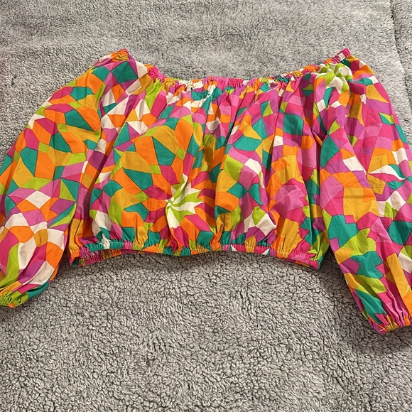 NWOT DOWN IN RIO COTTON OFF THE SHOULDER TOP - Picture 3 of 7